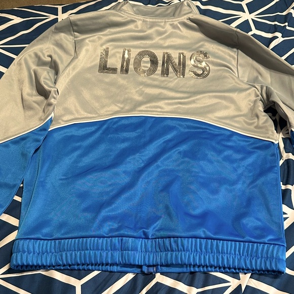 Detroit Lions Sequin Full Zip Jacket G-lll 4 Her  Size Medium NWT - Picture 1 of 7